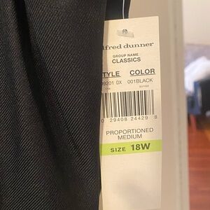 🖤NWT ALFRED DUNNER WOMEN’S SIZE 18W CLASSIC BLACK SLACKS 🖤